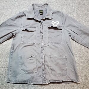 Disney Her Universe Lion King Cargo Shirt Jacket Womens Size XL Button Up FLAWS